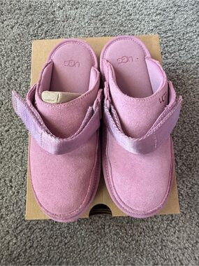 UGG Kids Pink Suede Slip-On Shoes